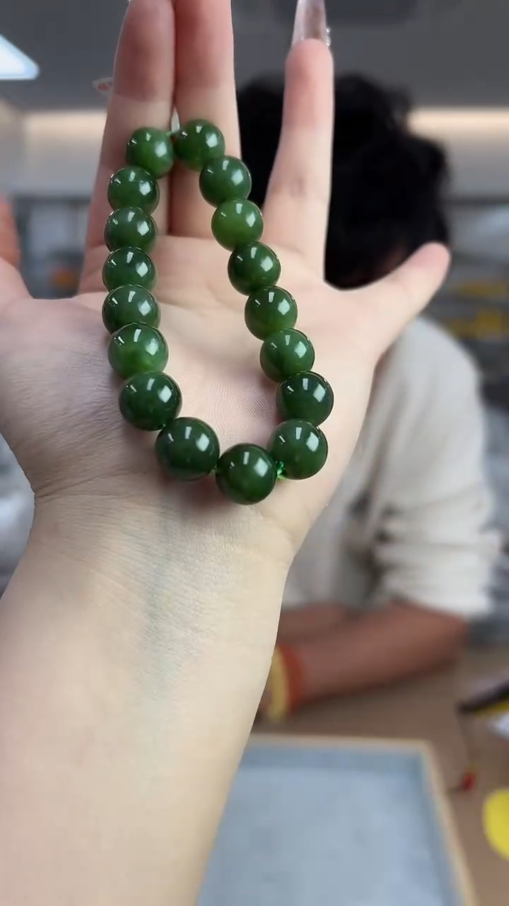 【闪购商品】和田玉碧玉猫眼未镶嵌手串