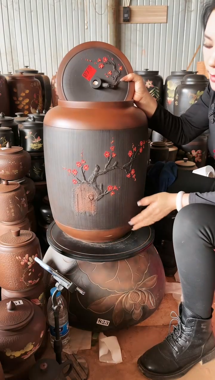 【闪购商品】壶完品 水缸 红梅 36升 876 