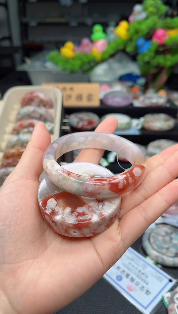 【闪购商品】石英质玉未镶嵌手镯60圈口（赠品镯心）S95508