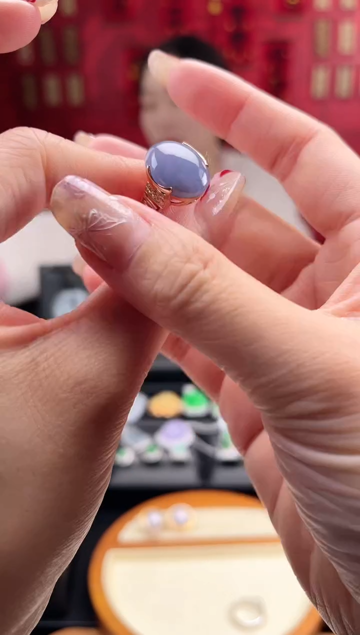 【闪购商品】翡翠戒指18K金镶嵌戒指