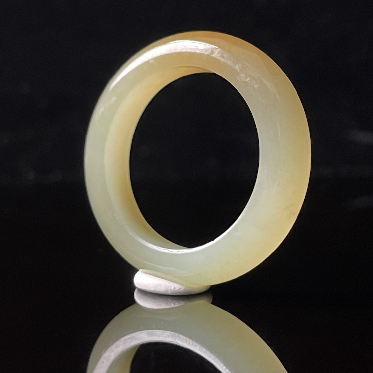 [22+]和田玉且末金山糖白戒圈国风俏色指环内直径22.24mm