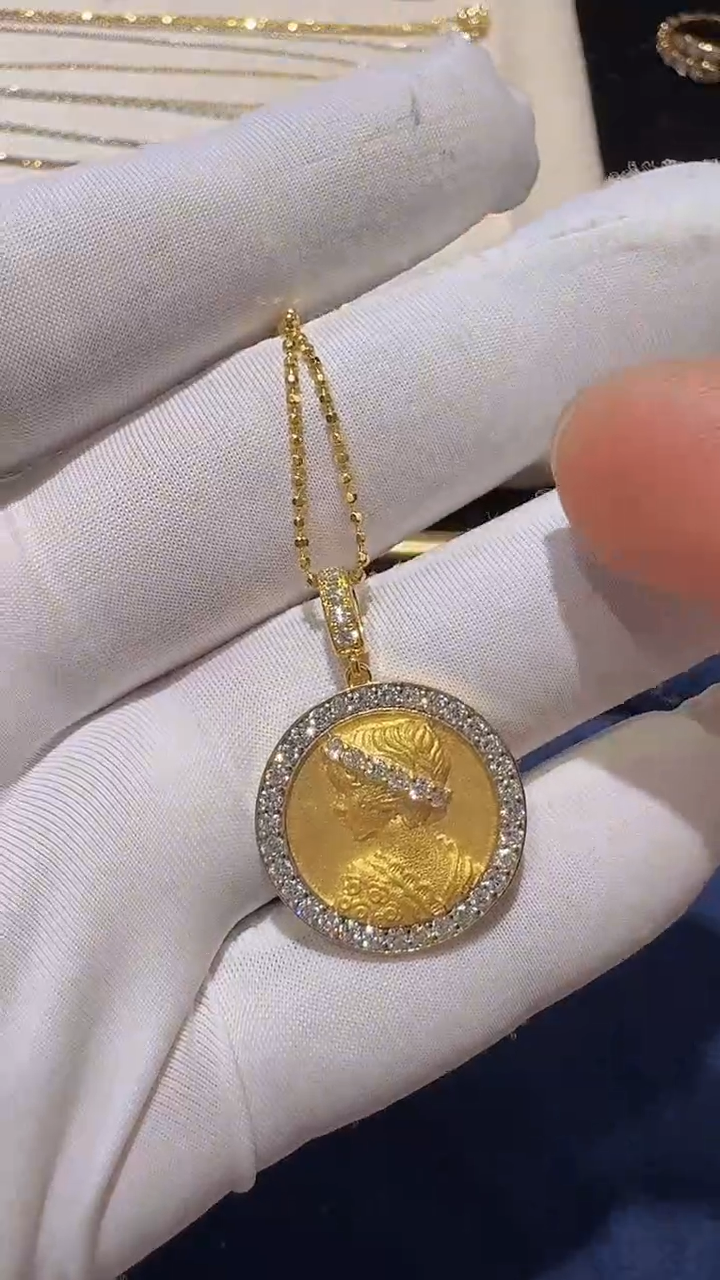 【闪购商品】实验室培育钻石颈饰18K金镶嵌项链