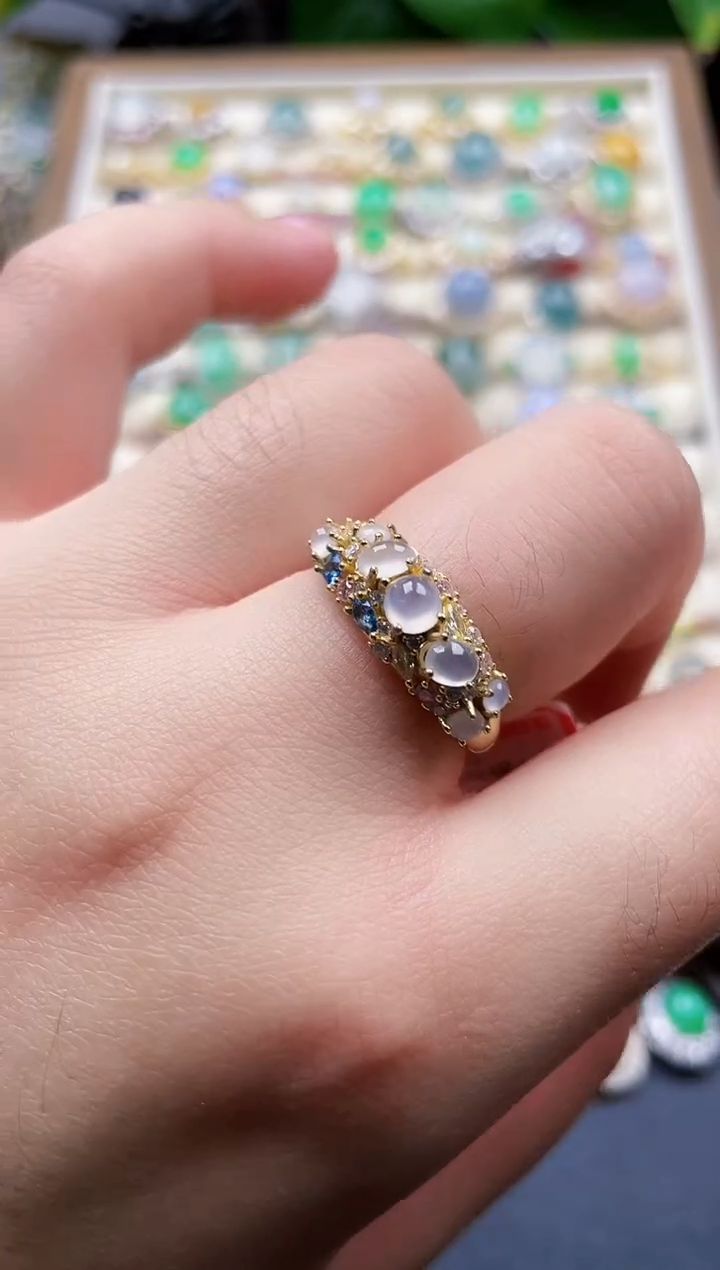 银S925镶嵌戒指翡翠1