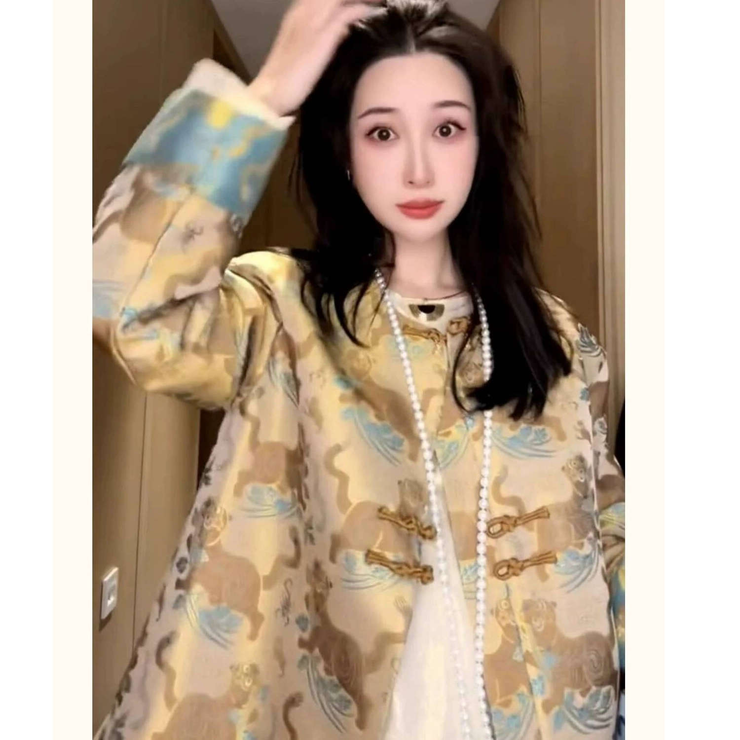 2024年新中式唐装中国风女装高级感超好看禅意提花宋锦外套早春季