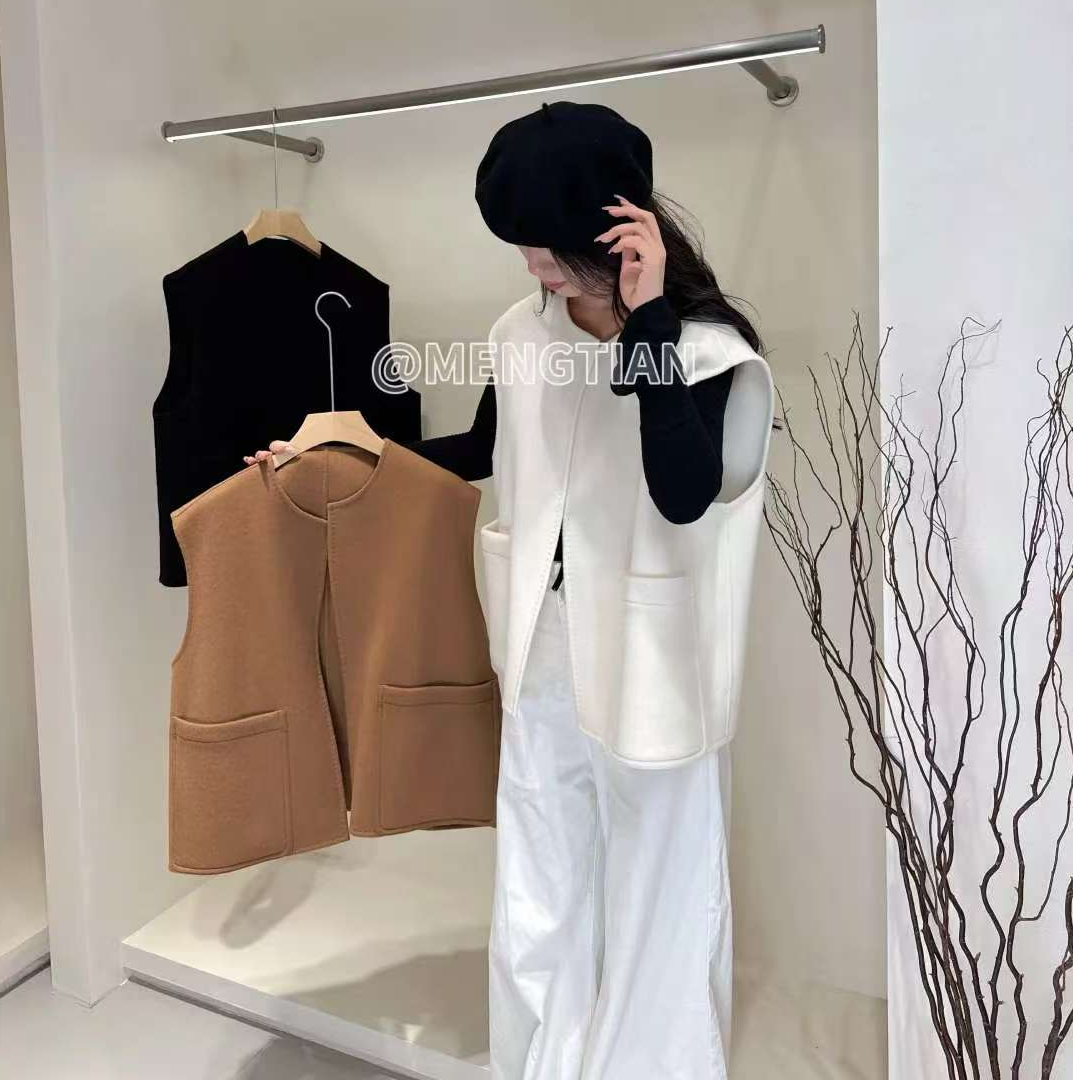 【孤品短款】2025秋冬孤品女装手工双面牦牛绒桑蚕丝大衣百搭网红