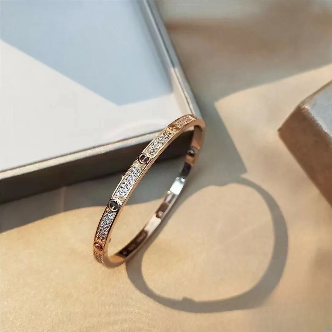 99新 Cartier/卡地亚 珊珊 LOVE满天星手镯窄版18K玫瑰金17