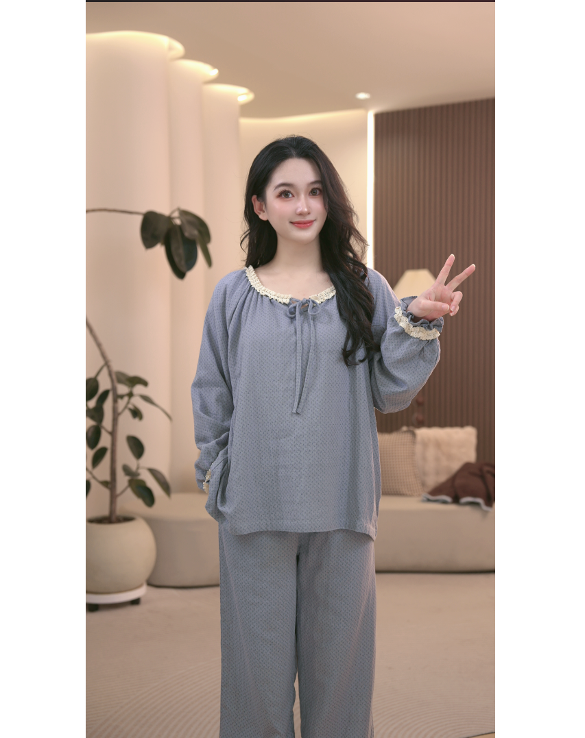 DM【蓝梦织语】高定设计款时尚家居服套装