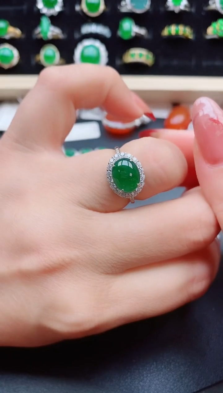 【闪购商品】翡翠戒指银S925镶嵌321321