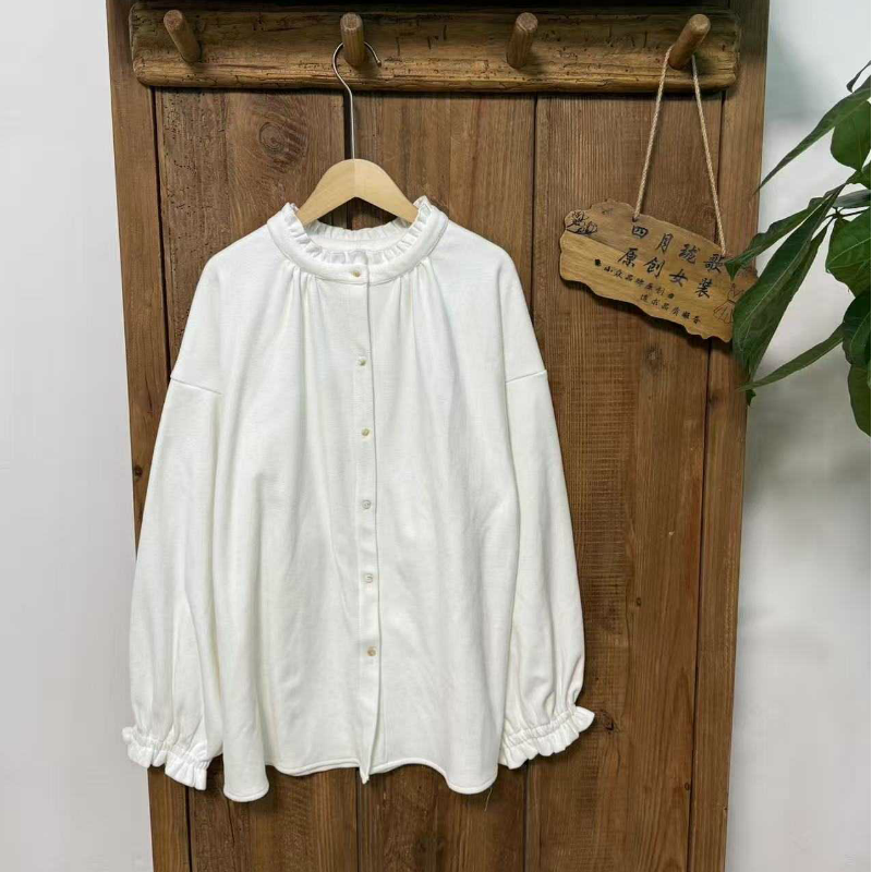 秋冬季上新白色德绒百搭显瘦巨好看休闲内穿衬衣2601