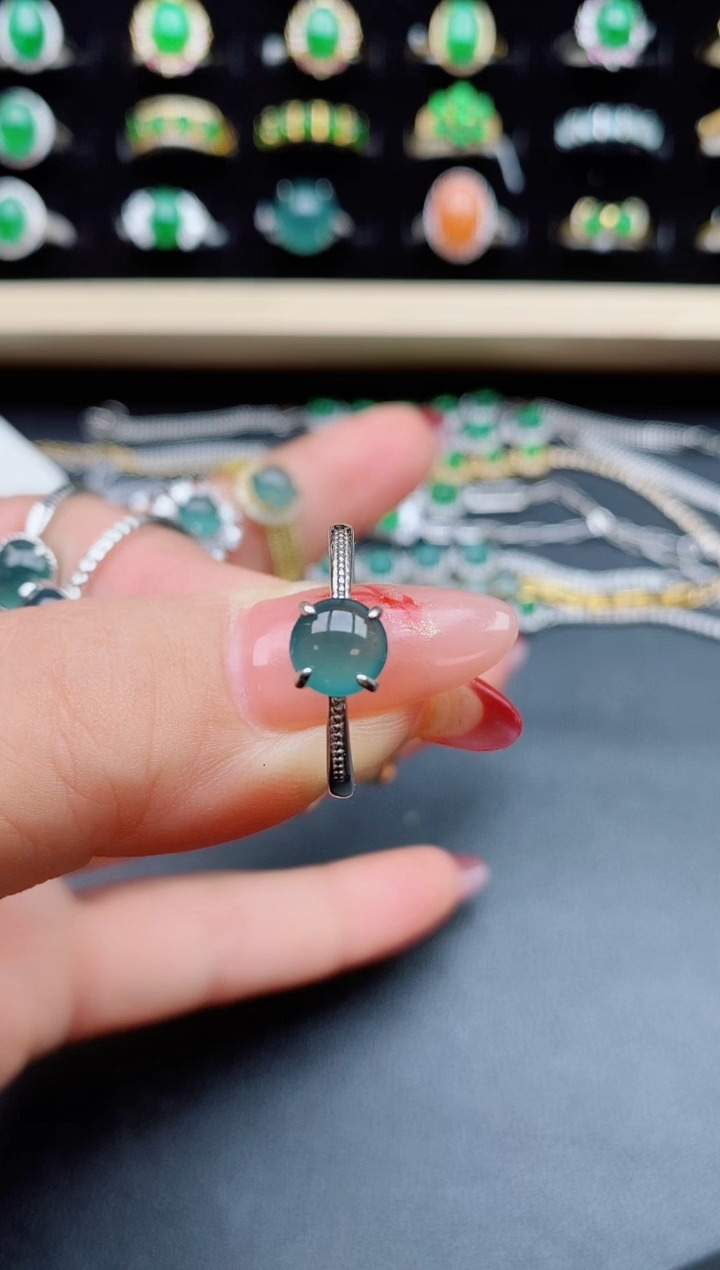 【闪购商品】翡翠戒指银S925镶嵌231321