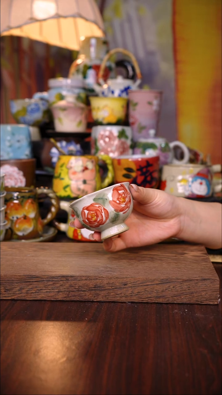 杯子陶泥垚手作 景德镇手工手绘陶瓷器物
