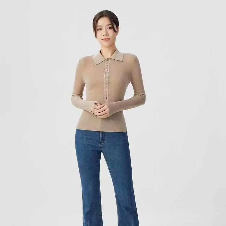 AMASS/阿玛施时尚气质带葱纱细闪修身显瘦百搭针织长袖5399662