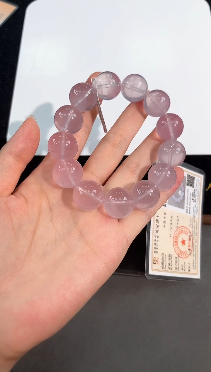 水晶手链未镶嵌10号ZX马粉果冻星光粉单圈17mm