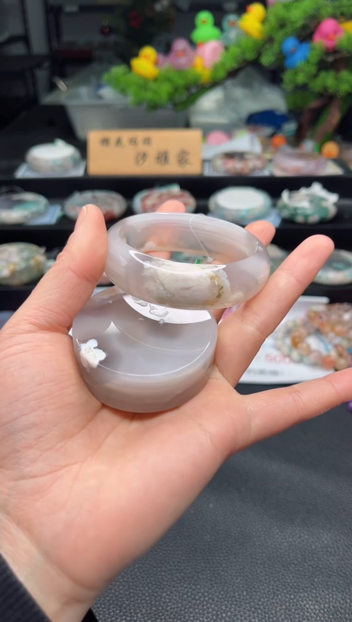 石英质玉未镶嵌手镯55圈口（赠品镯心）3571087