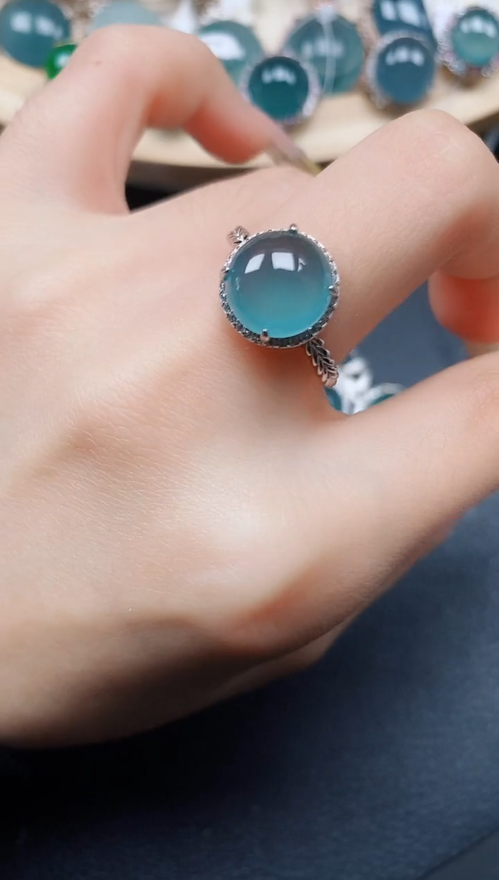 【闪购商品】翡翠戒指银S925镶嵌翡翠