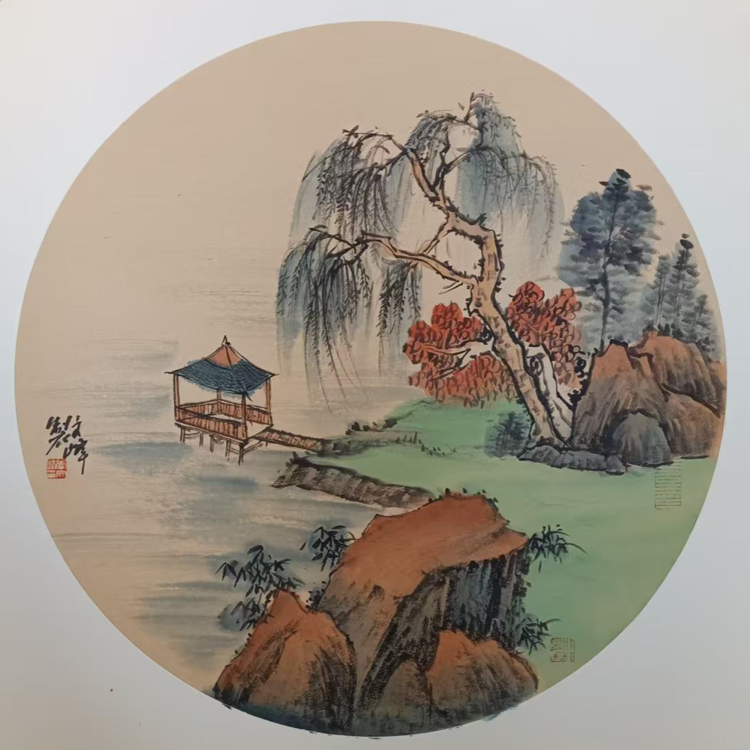 李文峰三尺斗方山水卡纸3