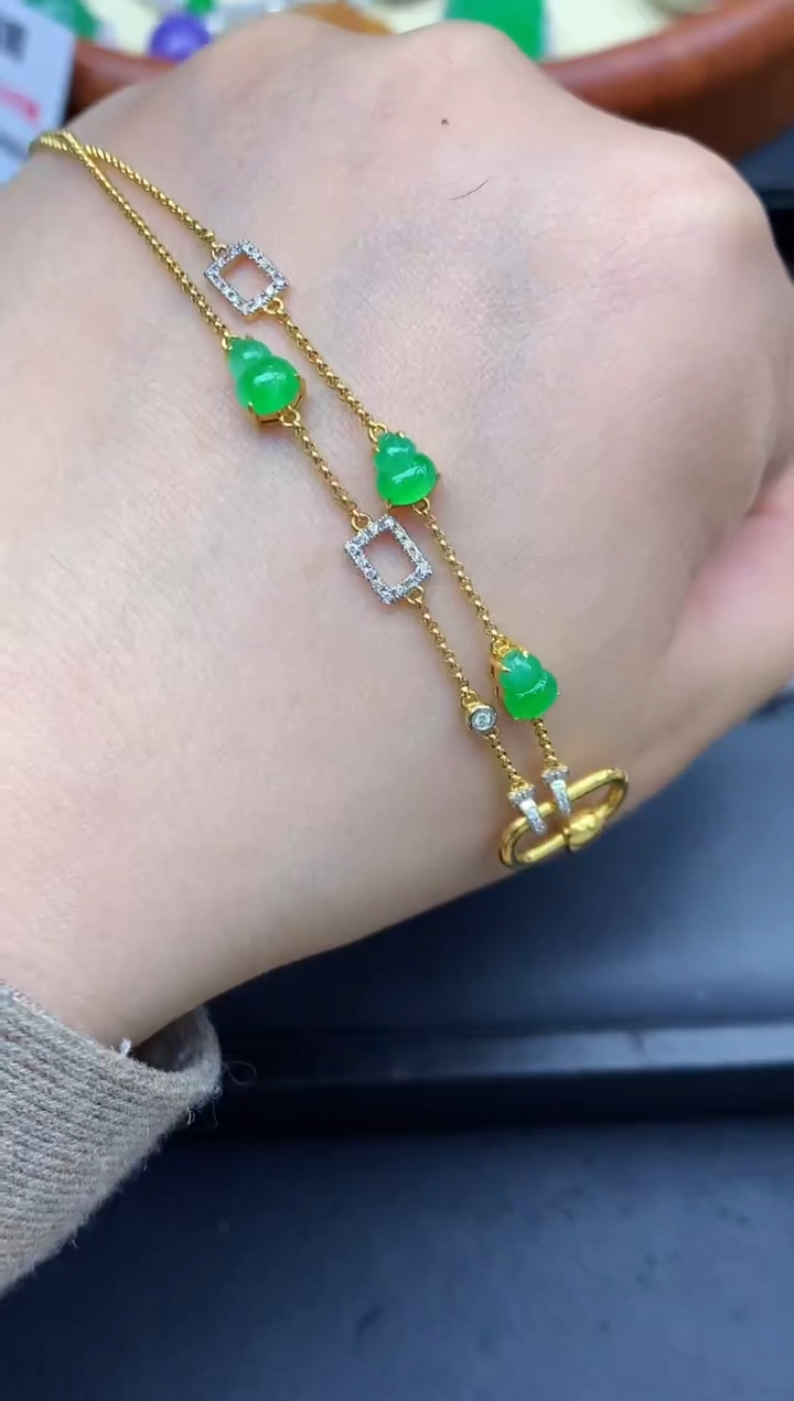 颈饰18K金镶嵌翡翠679-中国好珍宝