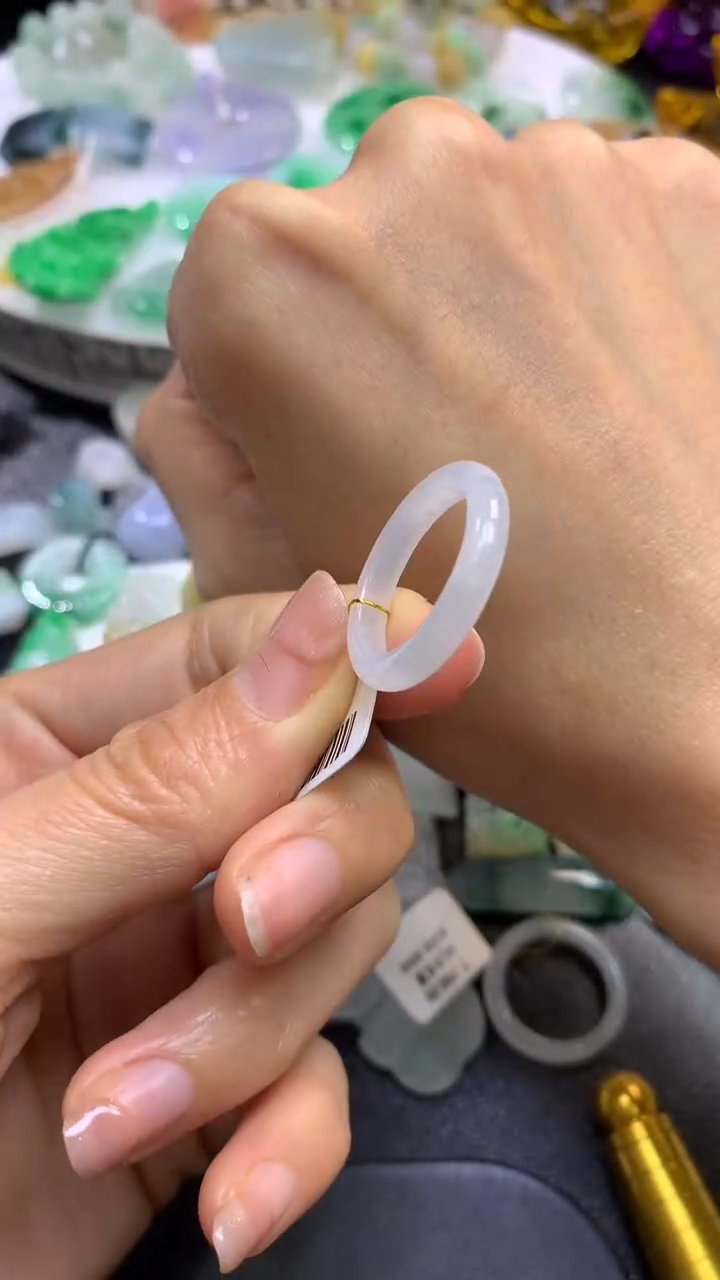 【闪购商品】定制翡翠未镶嵌翡翠圈口16