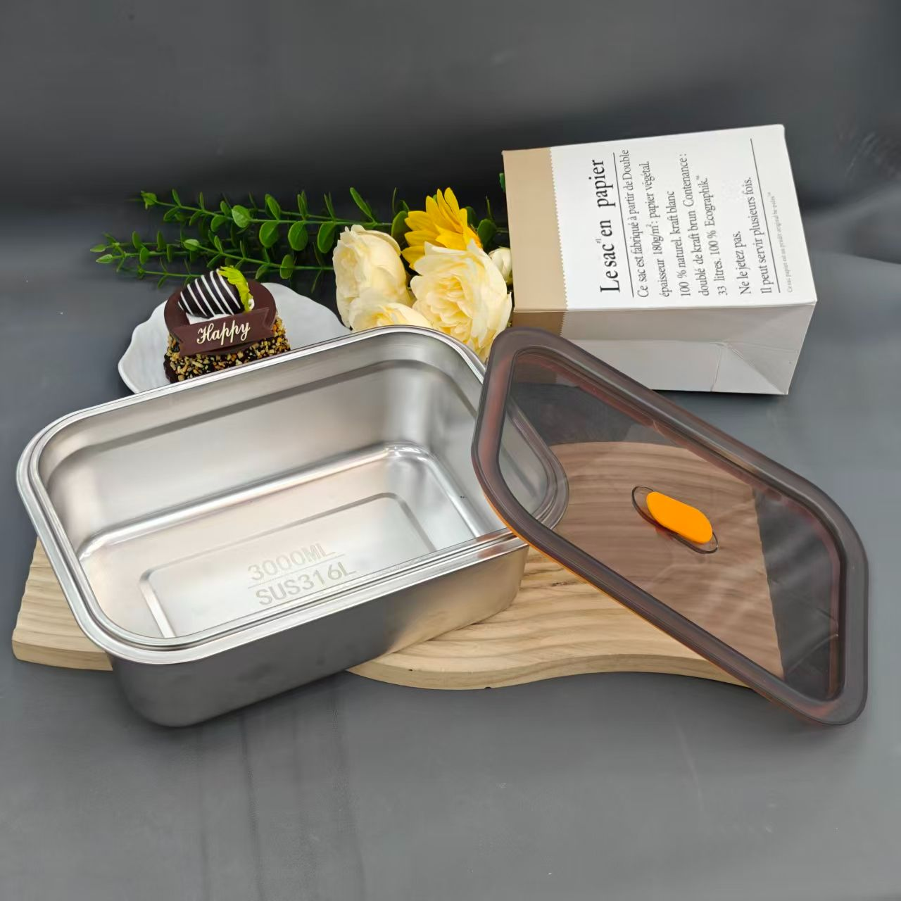 3000ml长方形大容量保鲜盒1个【汤家限定】