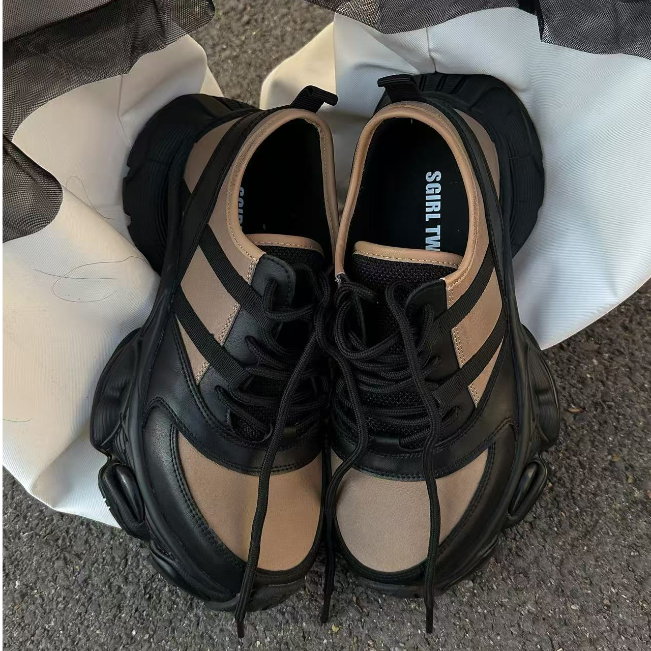 鑫燃KIKI 时尚百搭厚底拼色休闲鞋  A766-2  SG【F】