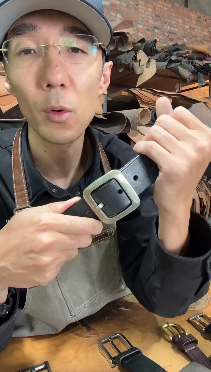 白铜真皮男士腰带