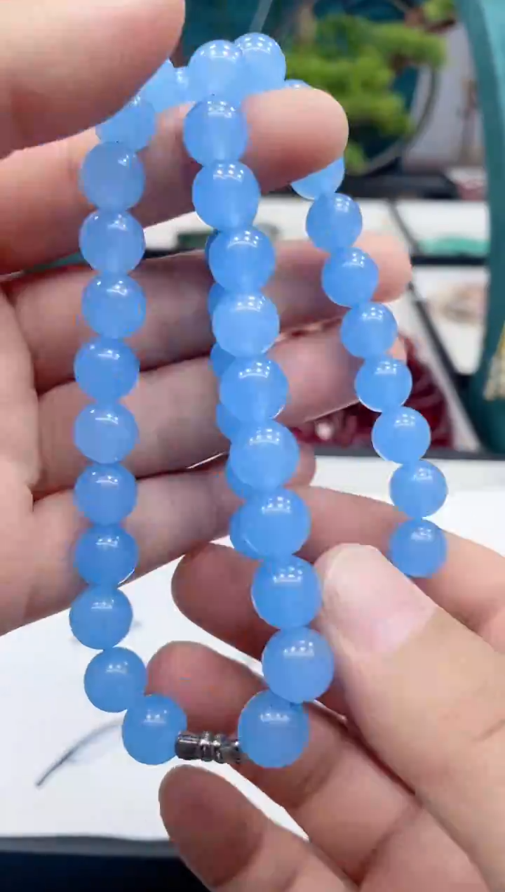 图片款 10mm项链海蓝 时尚百搭