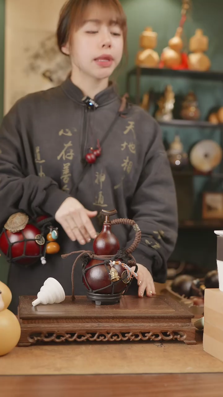 【闪购商品】69号精品天然大漆工艺防渗内胆酒葫芦~
