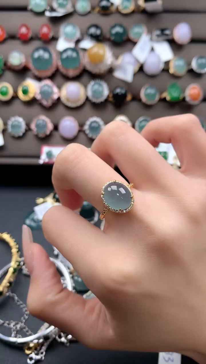 【闪购商品】翡翠戒指银S925镶嵌32324324