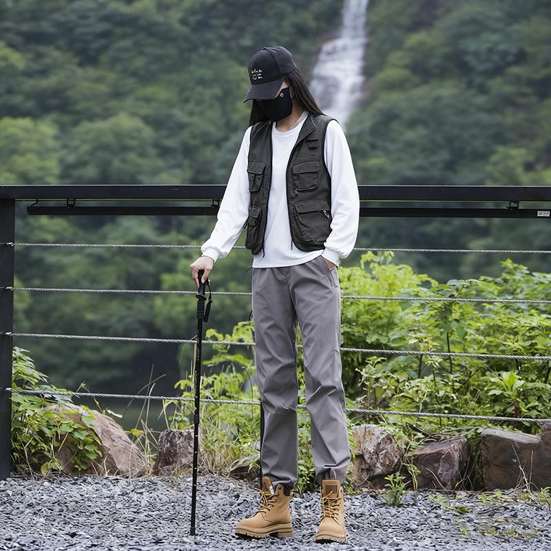 秋冬款加绒新款男士中性风复古工装长裤男女同款休闲长裤徒步冲锋