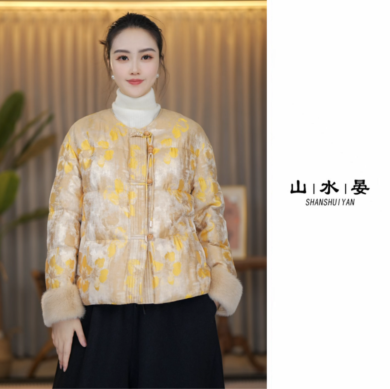 中式冬季中长款鹅绒服上衣外套时尚保暖设计师减龄洋气HZ67371