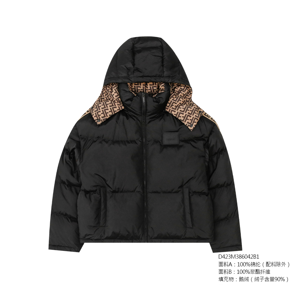 FENDILOR小怪兽25年秋冬款女士厚羽绒服 D423M386042B
