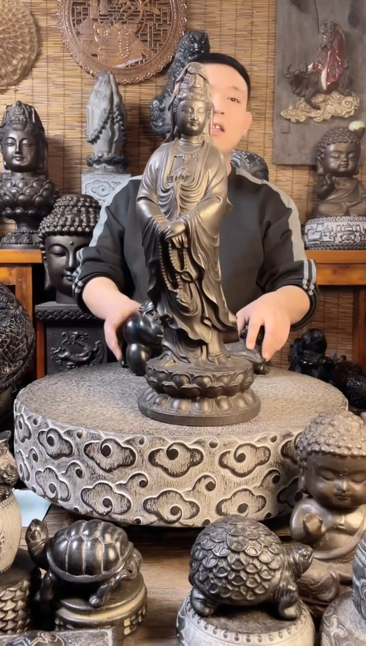 【闪购商品】50站佛观音天然青石雕刻