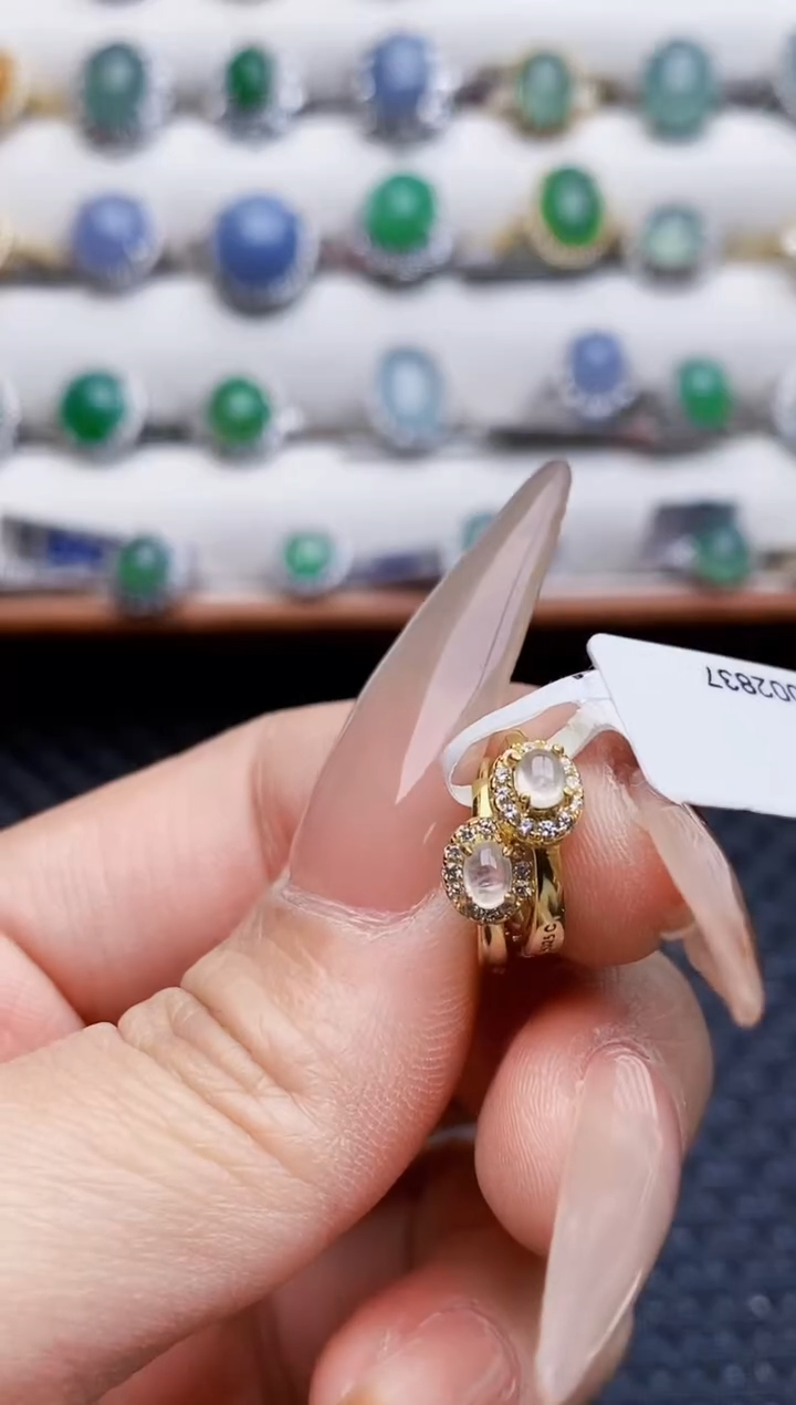 银S925镶嵌戒指翡翠3305