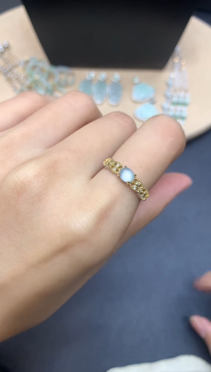 【闪购商品】翡翠戒指银S925镶嵌蛋面【无服务费】