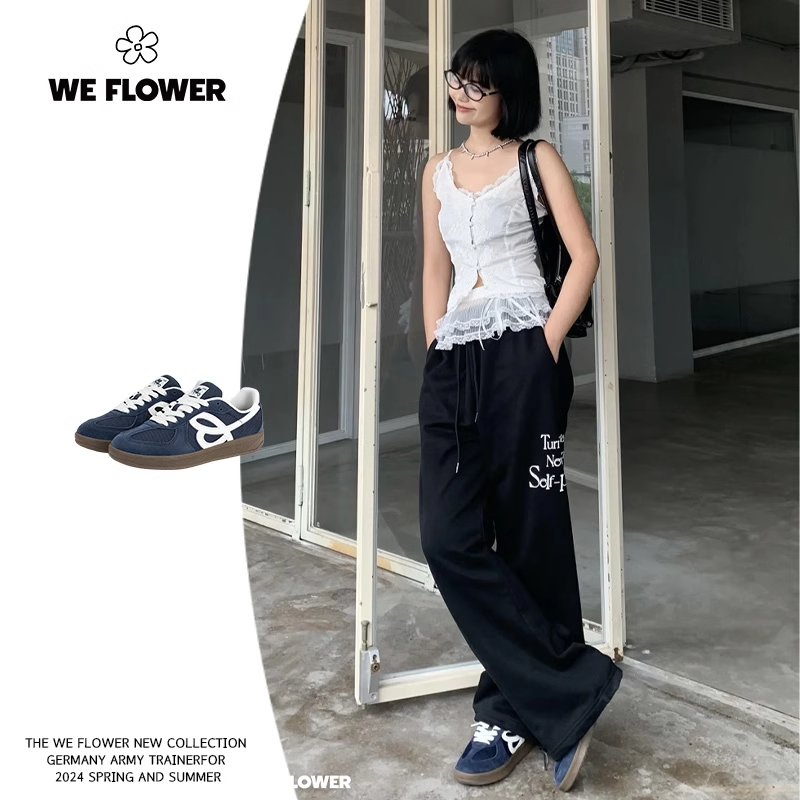happy birds dayWeflower联名百搭款德训鞋潮增高复古蓝学生经典