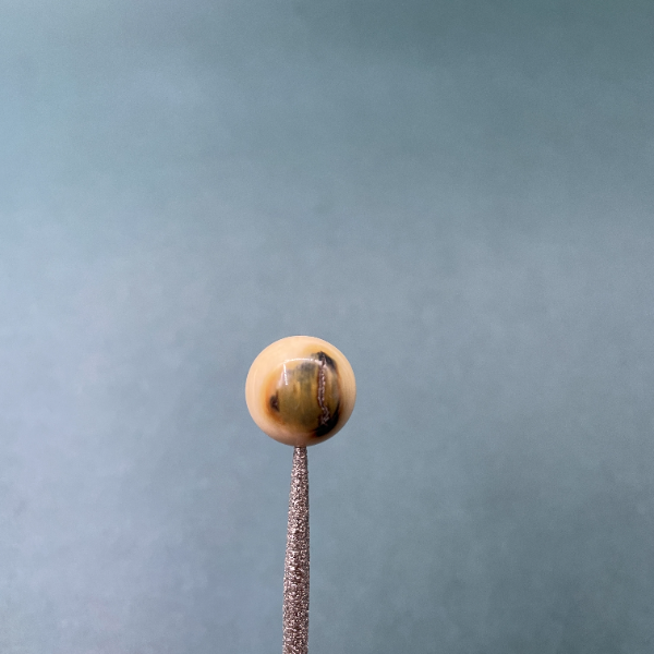 S8078天然猛犸牙猛犸蓝眼圆珠支持鉴定假一罚四