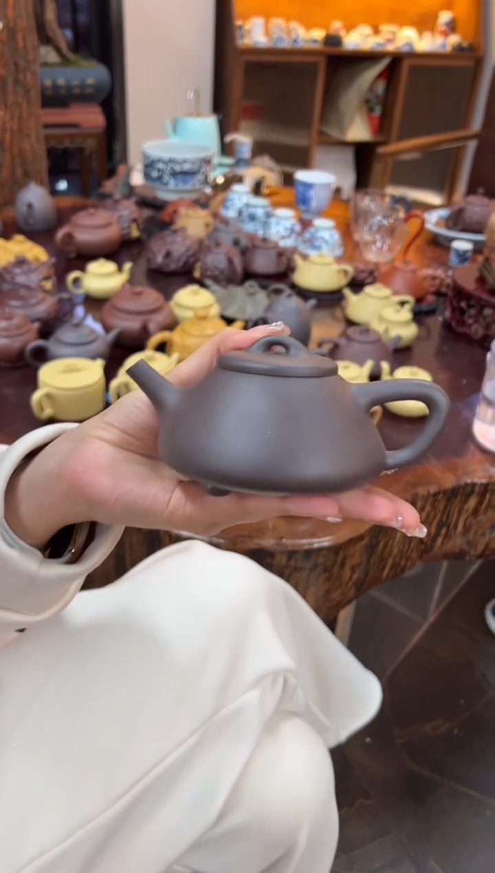 【闪购商品】紫砂茶壶【头哥手工壶】子冶石瓢天青泥光素