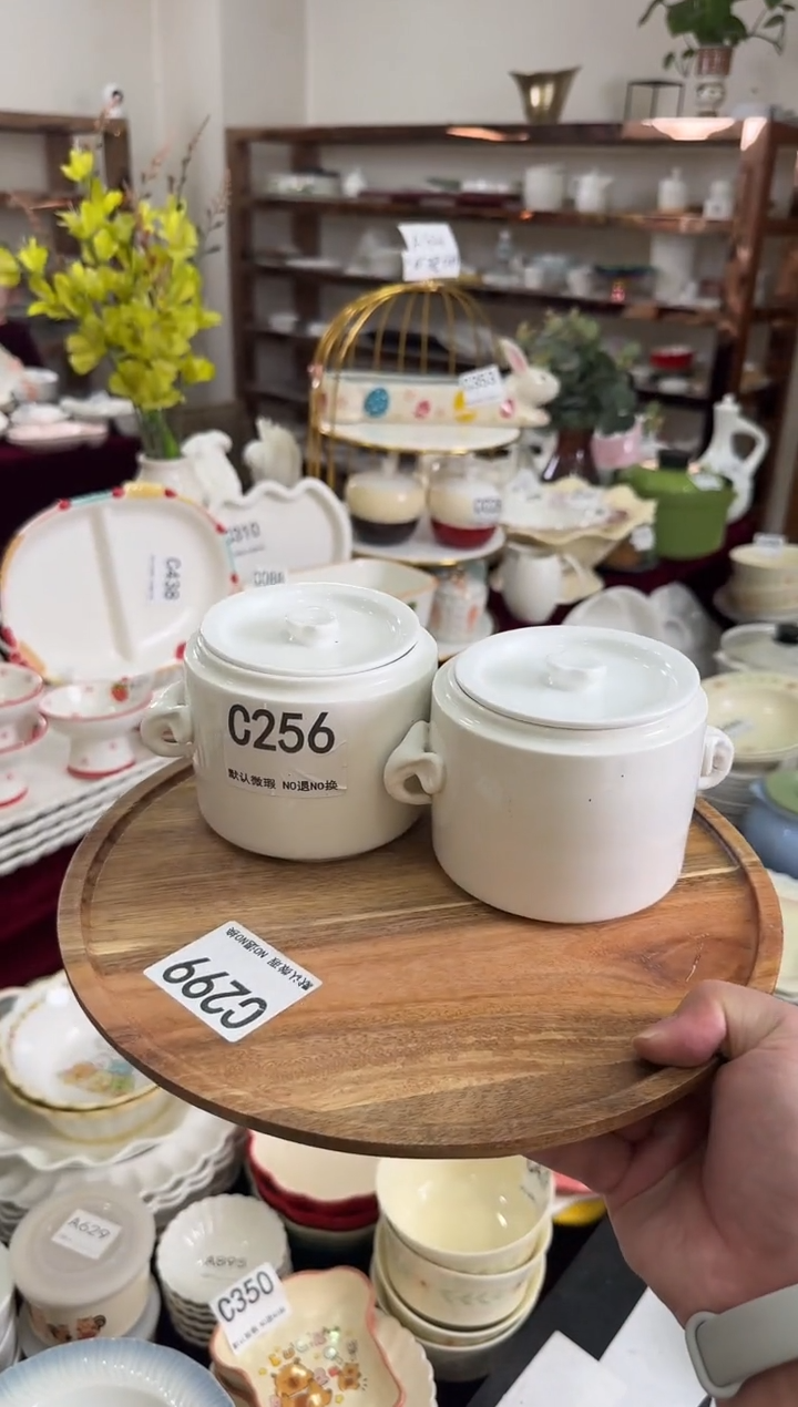 摆件陶C256-2套    库存陶瓷餐具微瑕