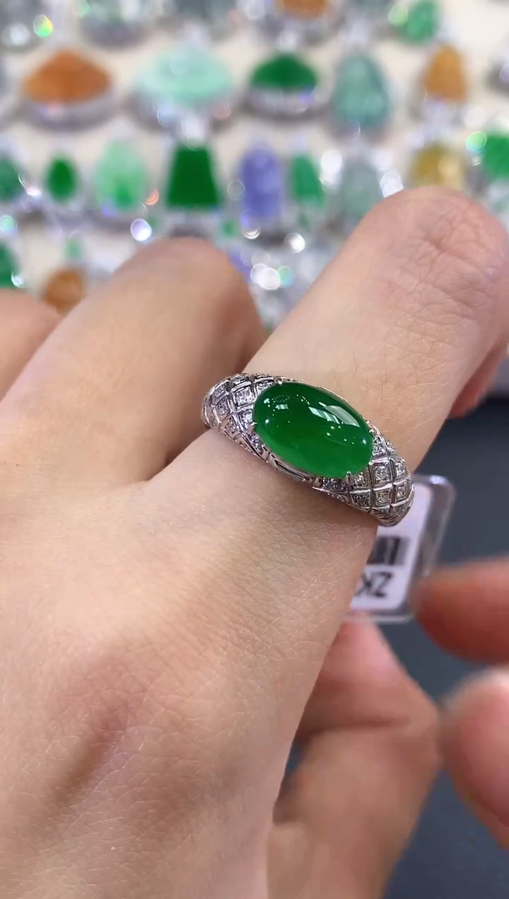 【闪购商品】翡翠戒指18K金镶嵌C212    