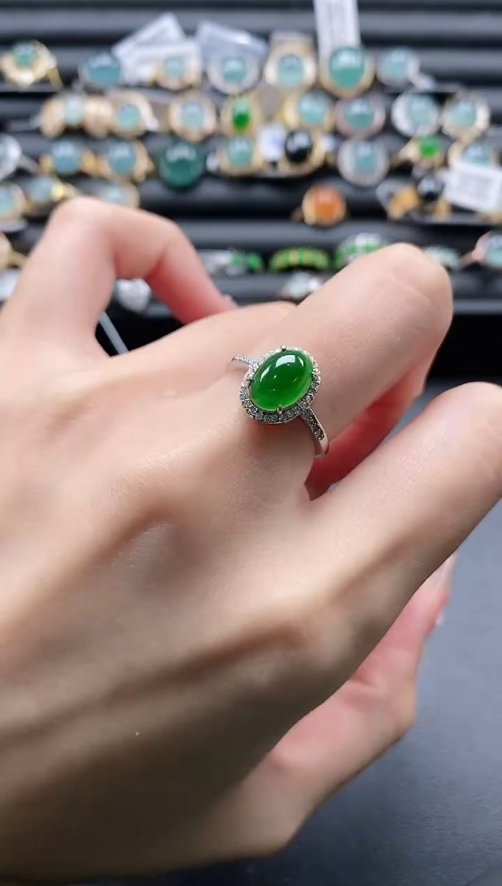 【闪购商品】翡翠戒指银S925镶嵌1111