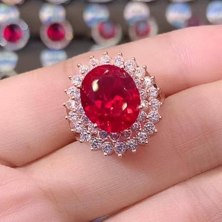 【客服咨询入口】S925银镶红宝石开口戒