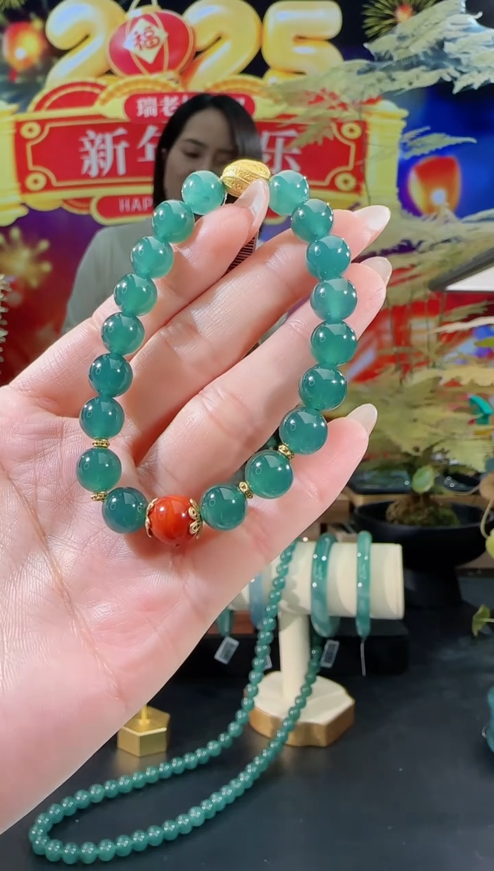 【闪购商品】翡翠手串银S925镶嵌手串多样性发一