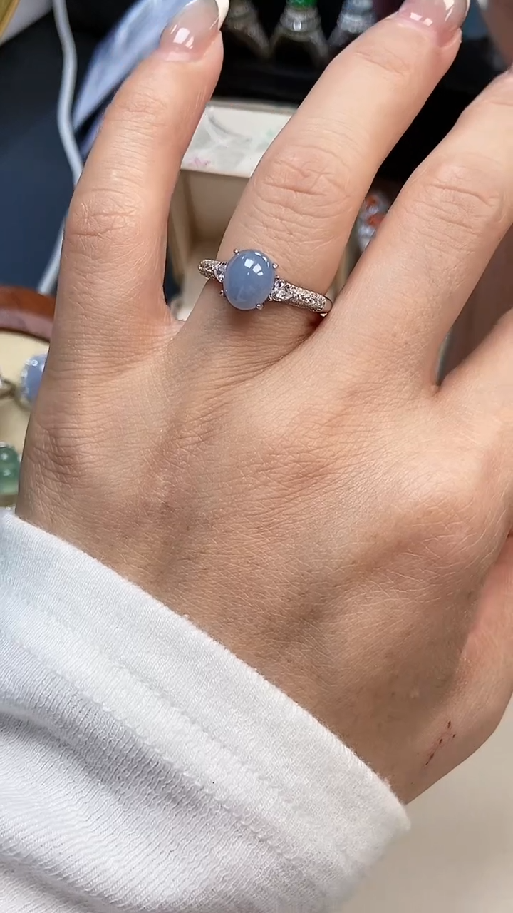 银S925镶嵌戒指翡翠4719