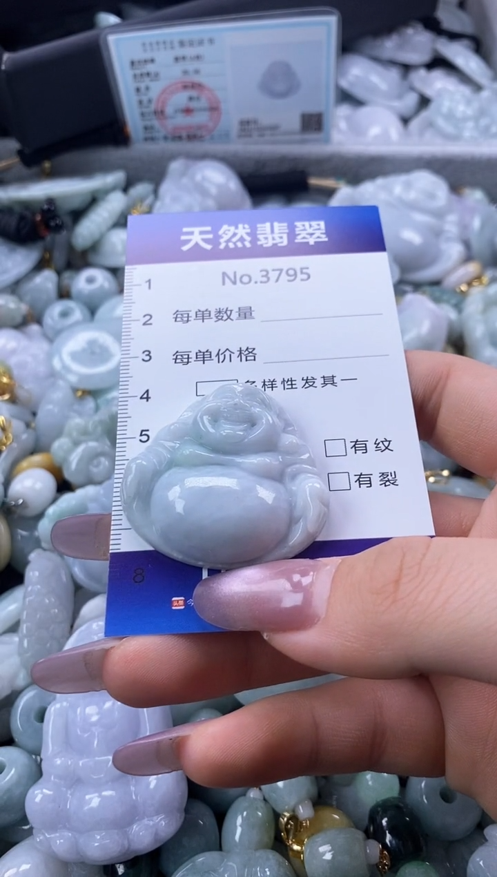 翡翠未镶嵌颈饰缅甸A货翡翠3795