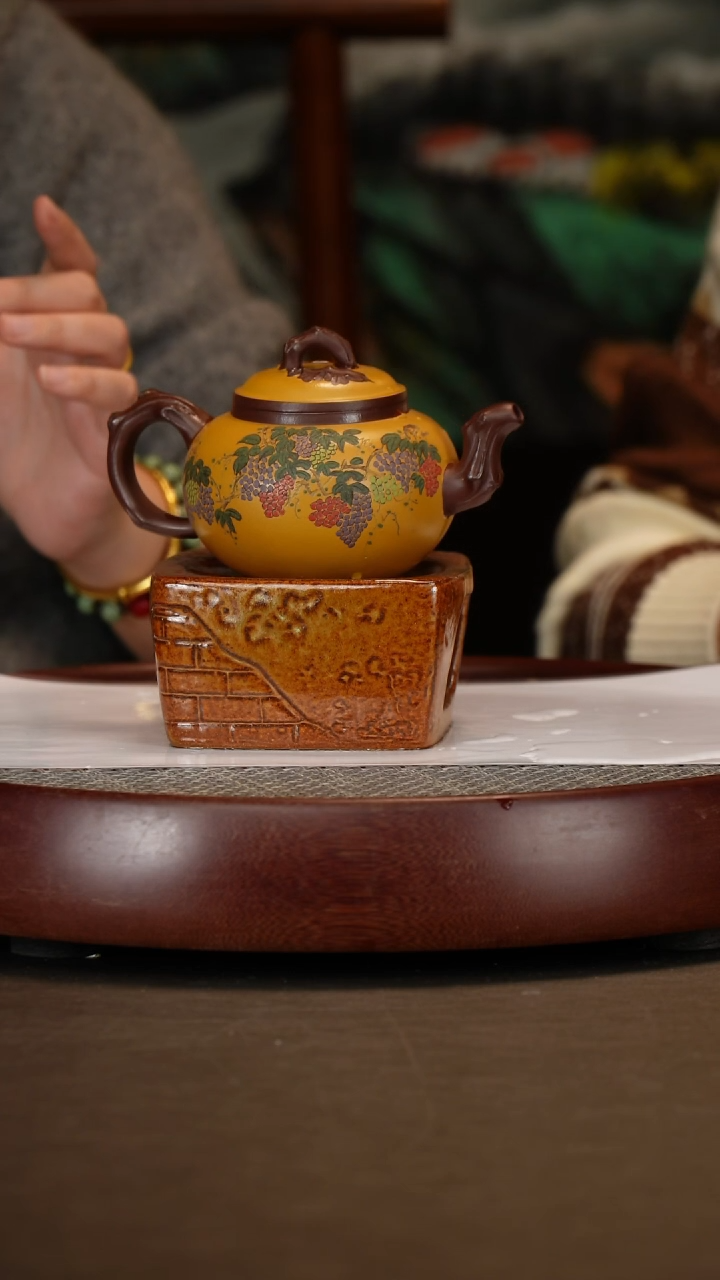 【闪购商品】紫砂茶壶桃趣时顺华苹果茶宠葫芦杯*2四罐茶叶