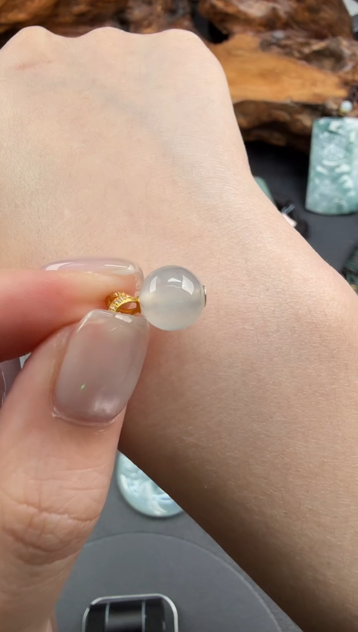 吊坠(不含链)18K金镶嵌翡翠翡翠饰品-169