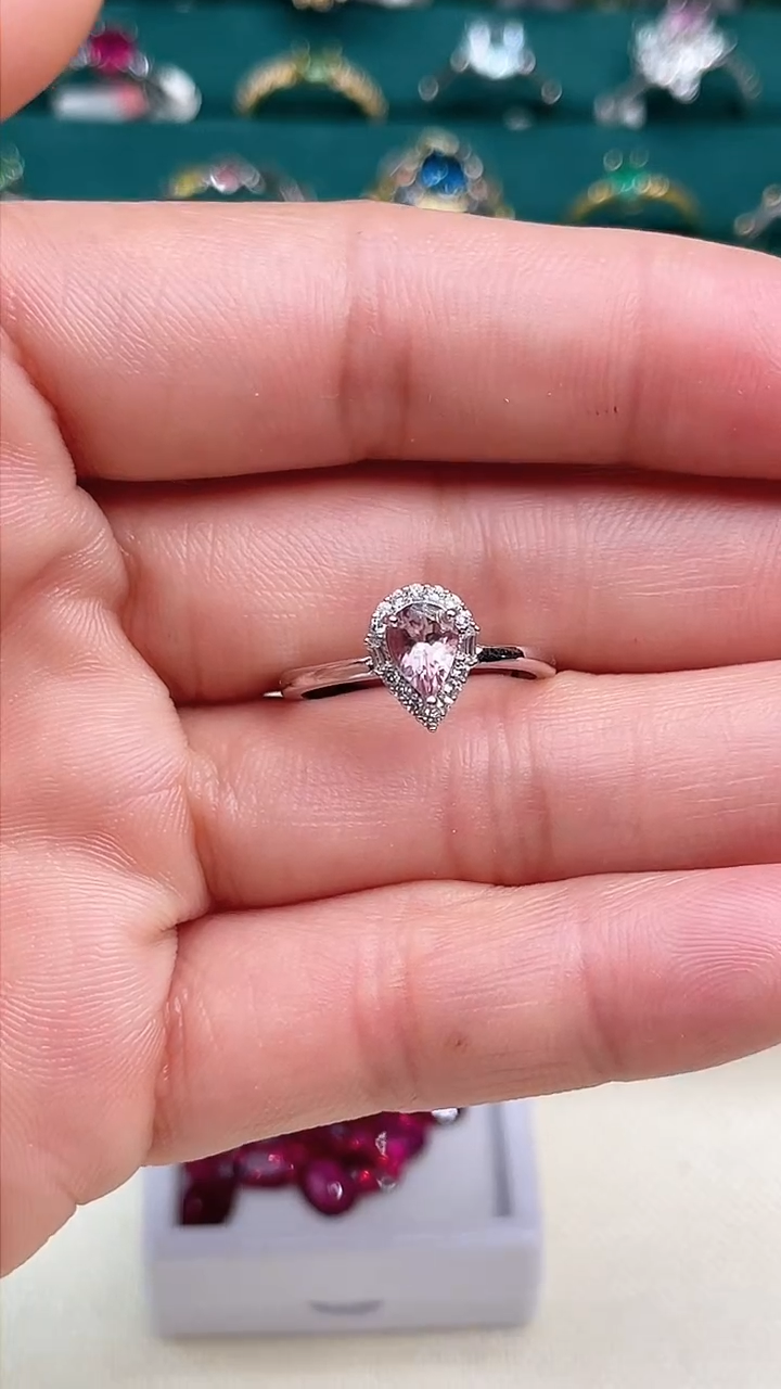 【闪购商品】碧玺戒指银S925镶嵌戒指