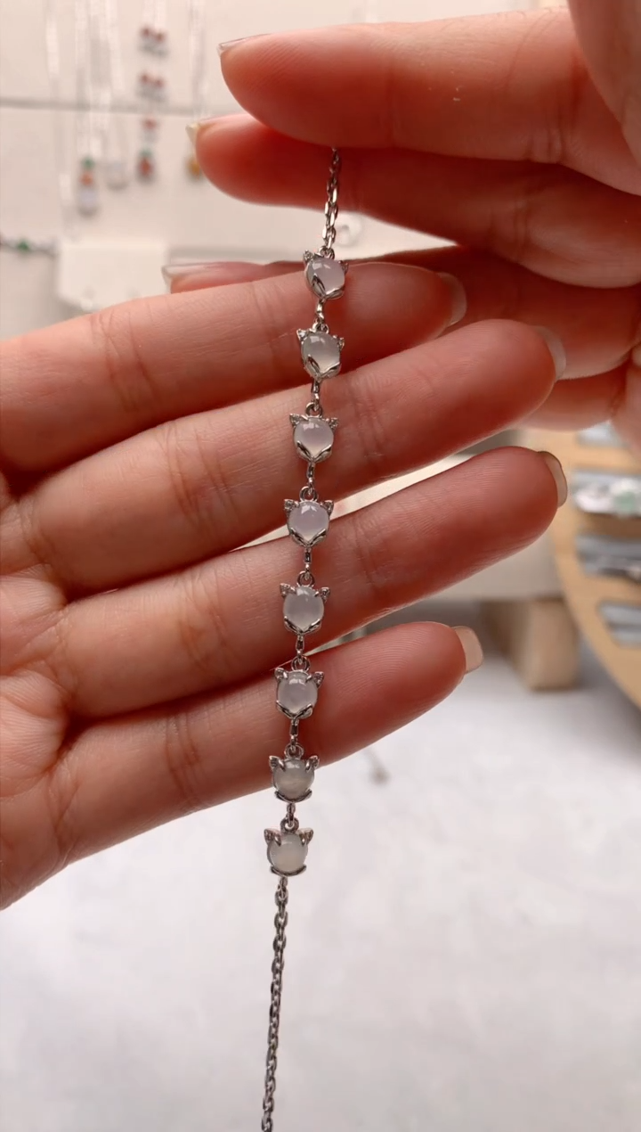 【闪购商品】翡翠手链银S925镶嵌1号