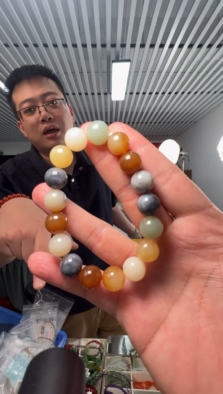 未镶嵌手链和田玉新疆和田玉多宝圆珠单圈手串12mm
