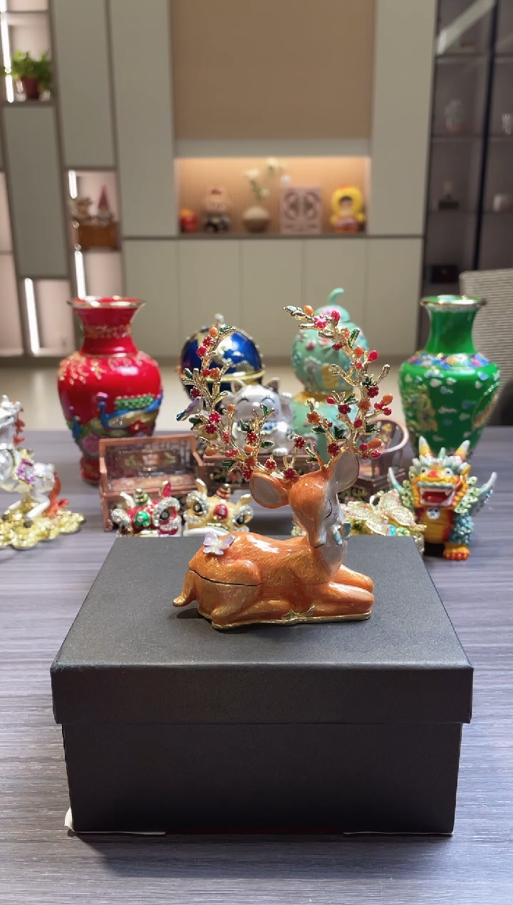 摆件七宝烧珐琅彩首饰盒